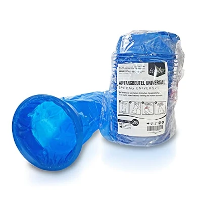 Afbeelding van 50 stuks spuugzakken met mondstuk ondoorzichtig hoge inhoud breekzak poepzak opvangzak spuugzak (50)… (Blue 25pcs)