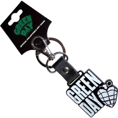 Afbeelding van Green Day Stacked Logo &amp; Grenade Sleutelhanger
