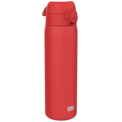 Afbeelding van ION8 Vacuüm Geïsoleerde Stalen Waterfles, 500 ml/18 oz, Lekvrij, Makkelijk te Openen, Veilige Vergrendeling, Vaatwasserbestendig, Past in Bekerhouders, Draaghendel, Krasbestendig, Rood Drinkfles