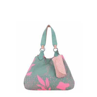Afbeelding van Fritzi aus Preußen Izzy Medium Limited Leaves Schoudertas 42 cm Dames salbei pink