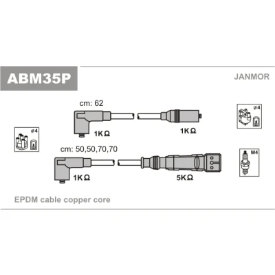 Afbeelding van JANMOR ABM35P Bougiekabelset VOLKSWAGEN: TRANSPORTER 3 Bus