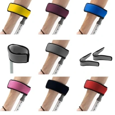 Afbeelding van Lifeswonderful Paar zachte gewatteerde neopreen kruk arm manchet covers voor comfort (grijs)
