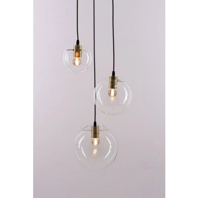 Afbeelding van Hanglamp 3lichts helder glas videlamp smal