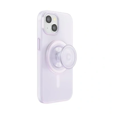 Afbeelding van PopSockets: PopCase PlantCore voor MagSafe Plantaardige Hoesje iPhone 15 met een compatibele PopGrip Telefoonstandaard en Grip Verwisselbare Top Opalescent Clear