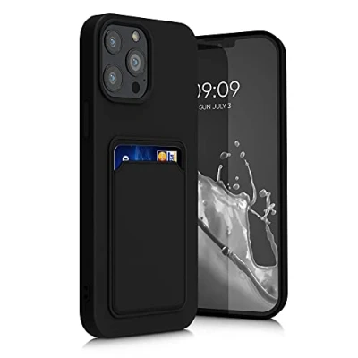 Afbeelding van kwmobile telefoonhoesje compatibel met Apple iPhone 13 Pro Max hoesje Case pasjeshouder Smartphone cover in zwart