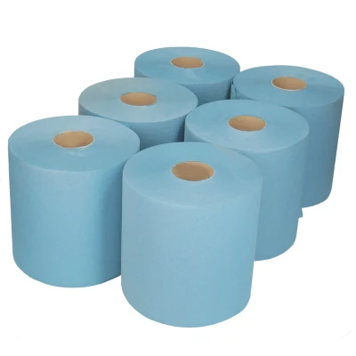 Afbeelding van Handdoekrol Midi Blauw 1 Laag 810 vel 6 Rol