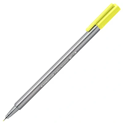 Afbeelding van Staedtler Triplus Fineliner 334 SB10 Tips Desktop Doos Standaard verpakking Pack of 10 Lichtgeel