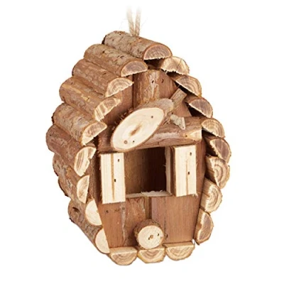 Afbeelding van Relaxdays decoratie vogelhuisje hout vogelhuis nestkastje houten huisje voor tuin