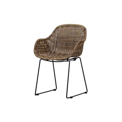 Afbeelding van Woood Willow eetkamerstoel rattan/metaal naturel Rotan