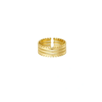 Afbeelding van Ring met print Yehwang Goud Stainless Steel One size