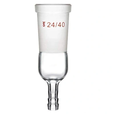 Afbeelding van StonyLab Glass Prosty adapter wlotowy z żeńskim złączem zewnętrznym 24/40 i 8mm ID 12mm OD Złącze węża Szkło laboratoryjne