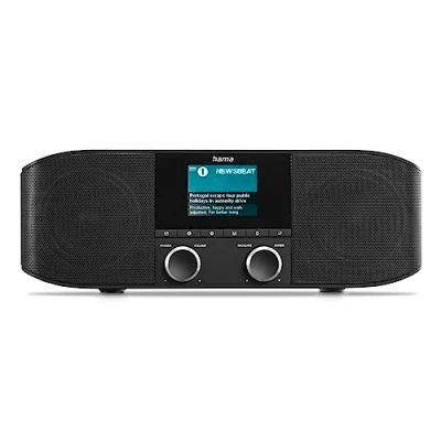 Afbeelding van Hama DAB radio Plus met Bluetooth keukenradio DAB+ (DR1410BT digitale radio, stereo bluetooth, wekker, hoofdtelefoonaansluiting aux 3,5 mm, FM kleurendisplay) zwart