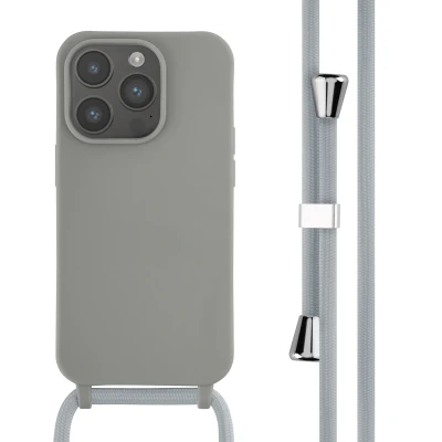 Afbeelding van Apple iPhone 14 Pro Hoesje Siliconen en TPU (zacht) iMoshion Softcase/Koordhoesje/Backcover Grijs Telefoonhoesje