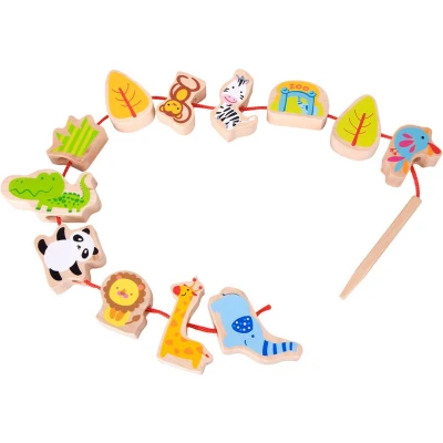Afbeelding van CLASSIC WORLD Houten draadsnijblokken ZOO 13 el.