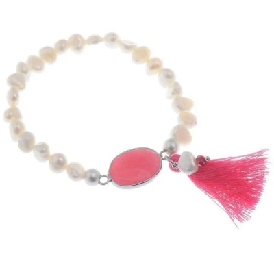 Afbeelding van Behave Elastische armband met zoetwaterparels