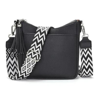 Afbeelding van YISUOHOOM kleine schoudertas dames handtas crossbody tas mobiele telefoon om te hangen meerdere vakken zwart, zwart (small), schoudertassen