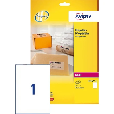 Afbeelding van Avery L7567 25 verzendetiketten ft 210 x 297 mm (b h), etiketten,
