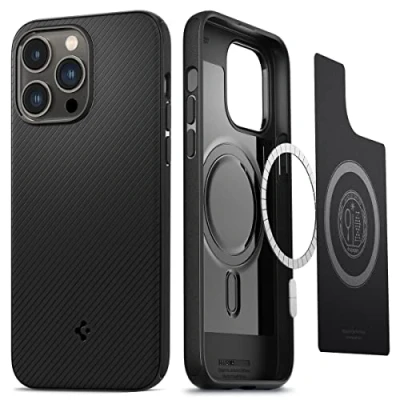 Afbeelding van Apple iPhone 14 Pro Max MagSafe Hoesje Kunststof Spigen Hardcase/Backcover Zwart Telefoonhoesje Shockproof/Valbescherming