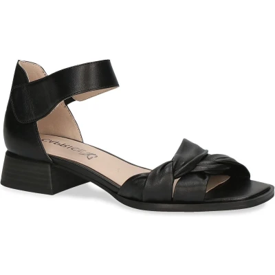 Afbeelding van Caprice Sandalen met enkelbandjes, Dames, Maat: 37, Black nappa Leer