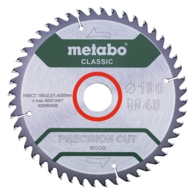 Afbeelding van Metabo PRECISION CUT WOOD CLASSIC 628664000 Cirkelzaagblad 190 x 30 1.4 mm Aantal tanden: 48 1 stuk(s)