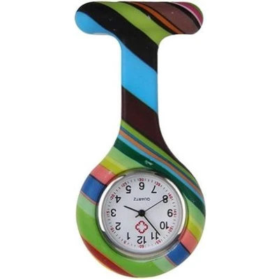 Afbeelding van Fako® Verpleegstershorloge Zusterhorloge Verpleegster Horloge Siliconen Print Gestreept