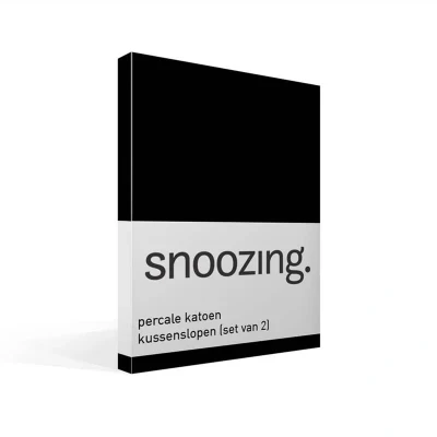 Afbeelding van Snoozing Kussenslopen Set van 2 Percale katoen 60x70 cm Zwart
