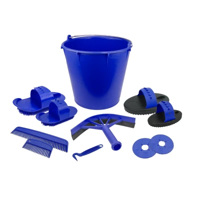 Afbeelding van Vplast Poetsset van 10 items in emmer marineblauw One Size Blauw