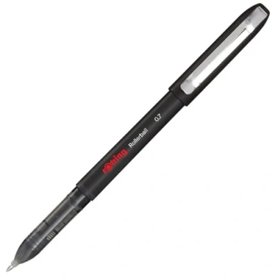 Afbeelding van rOtring rollerbalpen Fijne punt (0,7 mm) voor duidelijk schrijven Zwarte inkt 12 stuks
