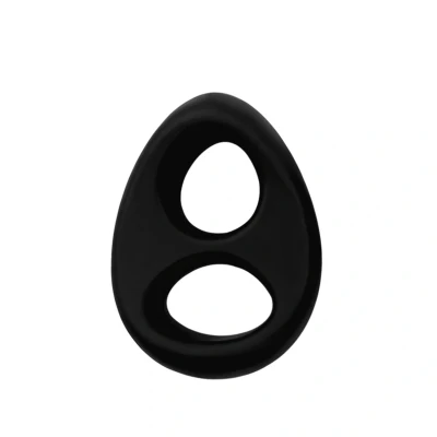 Afbeelding van Zachte Teardrop Penisring Dubbele Cockring Ballstretcher Extra Zacht en Flexibel Ook voor Koppelgebruik One Size