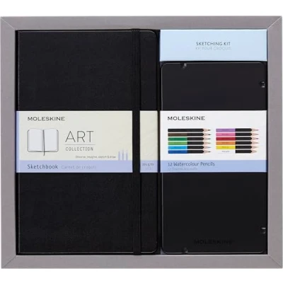 Afbeelding van Coffret Carnet Croquis grand format + crayons couleurs