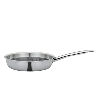 Afbeelding van Spring Vulcano Cut Resist XL Koekenpan, diameter 24 cm, roestvrij staal, hoge rand, anti aanbaklaag, geschikt voor inductie, 5 laags meerlaags materiaal, krasbestendig, braadpan, ovenvaste