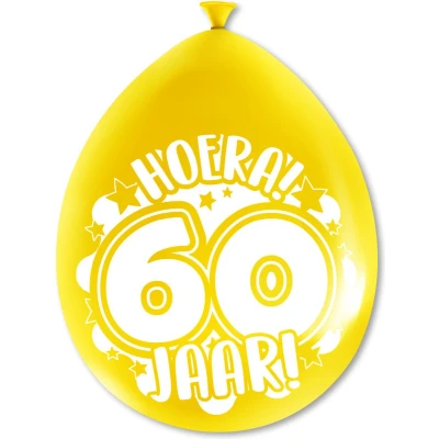 Afbeelding van Ballonnen 60 jaar party 30cm 8 stuks