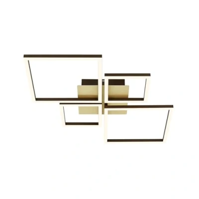 Afbeelding van BRILONER plafondlamp LED, Trapsgewijs dimbaar, zwenkbare LED frame, goudkleurig bruin, 750x470x73 mm