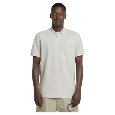 Afbeelding van G Star RAW Dunda Slim Stripe Poloshirt, Grijs (Gs Mercury D17127 5864 g987), XS