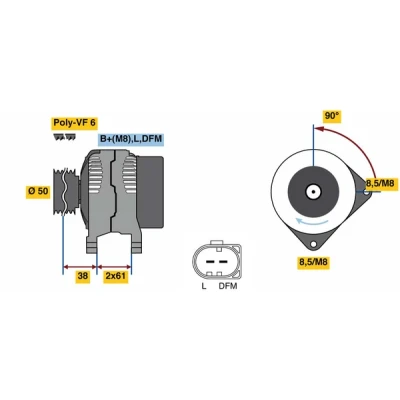 Afbeelding van Bosch Alternator/Dynamo 0 986 080 970