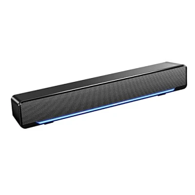 Afbeelding van Soundbar, mini luidspreker, stereo subwoofer, bassurround sound box bekabeld, muziekspeler, met USB / 3,5 mm audio input, voor pc, laptop, smartphone, tablet, MP3, MP4