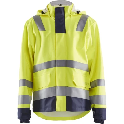 Afbeelding van Blaklader Vlamvertragende regenjas LEVEL 2 4313 2022 High Vis Geel/Marineblauw XXL