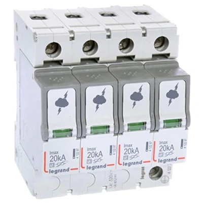 Afbeelding van Legrand overspanningsbeveiliger t2 4p 20ka 1 2kv uc 320v 412223