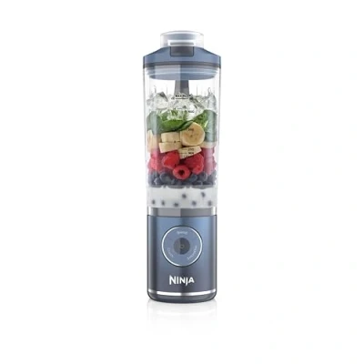 Afbeelding van Ninja Blast Max draagbare blender, 570 ml, oplaadbare accu, blendbeker en lekbestendige deksel, 3 blendfuncties, maakt smoothies proteïneshakes, blendt ijs bevroren fruit, marineblauw BC251EUNV