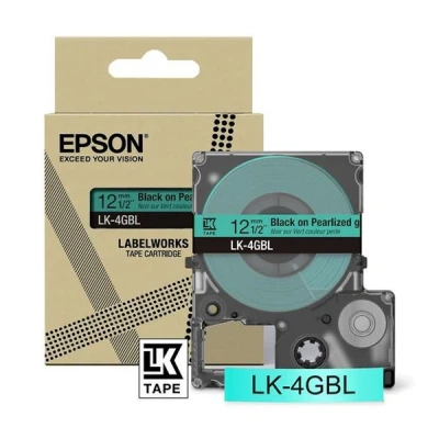 Afbeelding van Epson LK 4GBL labelprinter tape Zwart op groen