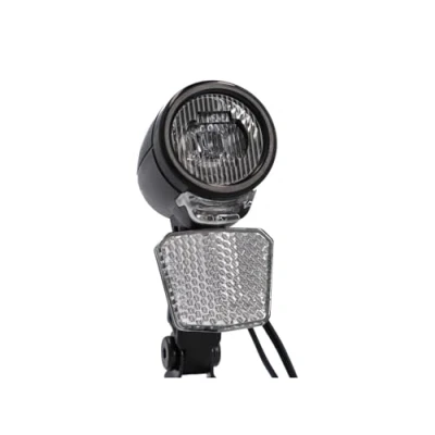 Afbeelding van FISCHER Fiets LED koplamp dynamo, met geïntegreerde reflector, spatwaterdicht, zwart, 1 stuk