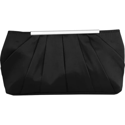 Afbeelding van Lollanda Vrouwen Handtas Clutch, Elegante Geplooide Satijn Koppelingen voor Rozen Avond Prom Party Bruiloft, Zwart