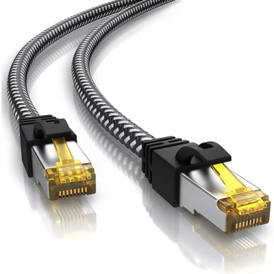 Afbeelding van Cat 7 F/FTP Netwerkkabel Patchkabel Afgeschermd Nylon braid mantel 10 Gbps 20 meter Zwart Allteq