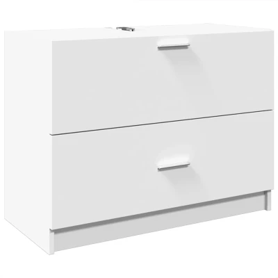 Afbeelding van Wastafelkast 78x37x59 cm bewerkt hout wit