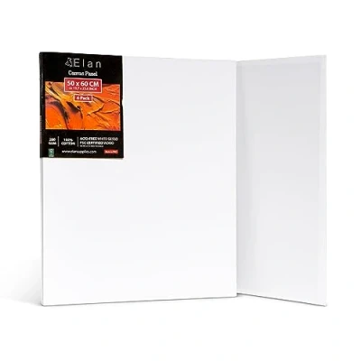 Afbeelding van Elan Katoen Canvas Panelen 50x60 CM, 6 Pack Boards voor het Schilderen, Schilderen Canvas, Canvassen Kunst Board Bulk Art Blank Panel