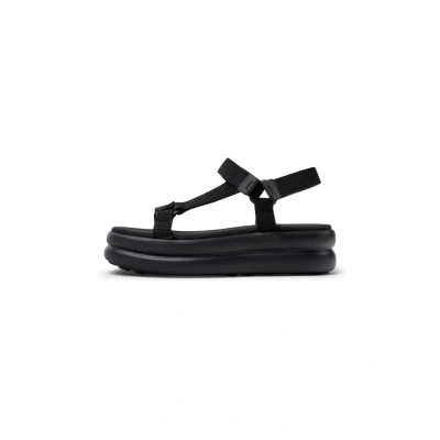 Afbeelding van Camper Flota UP Sandalen met plateauzool, Dames, Maat: 38, Schwarz Textiel