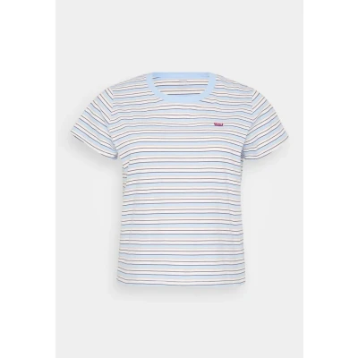 Afbeelding van Levi&#039;s Pl The Perfect Tee Mandy Stripe Chambray, Chambra, 4XL Grote maten