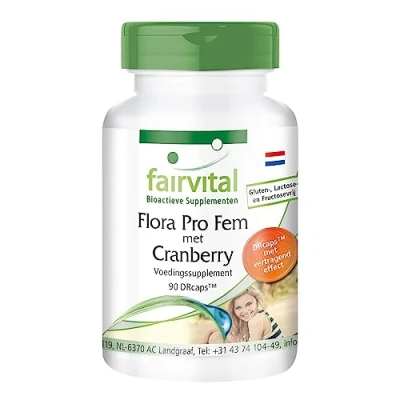 Afbeelding van Fairvital Lactobacillen met veenbessen 90 capsules DRCaps™ voor vertraagde afgifte zuivere stof Lactobacillus rhamnosus acidophilus