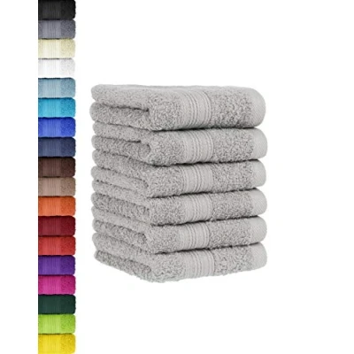 Afbeelding van BaSaTex Set van 6 handdoekenset voor gasten, handdoeken met ophanglus zacht katoen, 30 x 50 cm, gastendoekjes de handreiniging, Öko Tex Standard 100 gecertificeerd, zilver