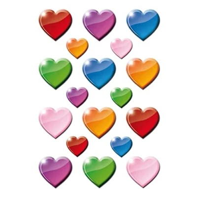 Afbeelding van 10x Herma Stickers Kleurige harten